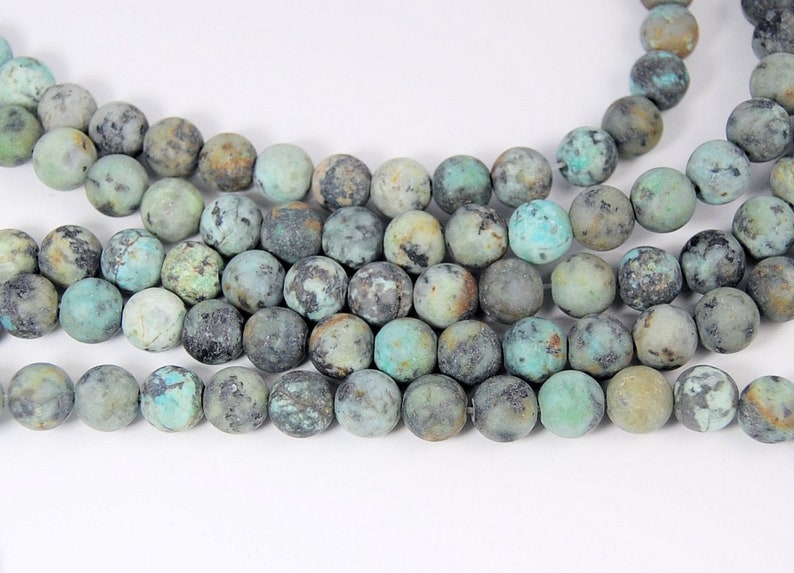 Matte African Turquoise Jasper 8mm Round Beads 15 - Etsy