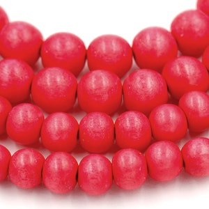Red Day Lilly Beads 8mm 10mm Wood beads -16 inch strand