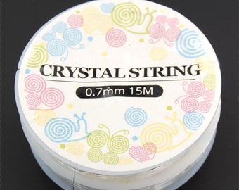 Stretch Cord .7MM Clear Elastic bracelet Cord Stretchy Bead Cord 15m/roll