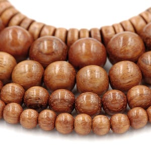 Bayong Wood Beads 4mm, 6mm, 8mm, 10mm, 12mm Bayong Brown natural wood beads -16 inch strand
