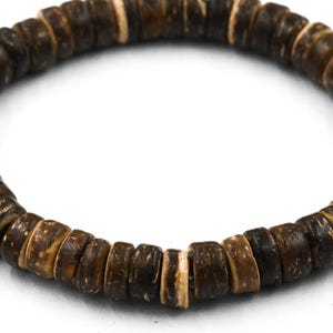 Coconut Stretch Bracelets, Coconut Brown Rondelle
