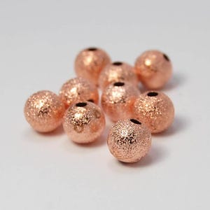 Rose Gold-Plated Brass Stardust 8mm Beads- 25