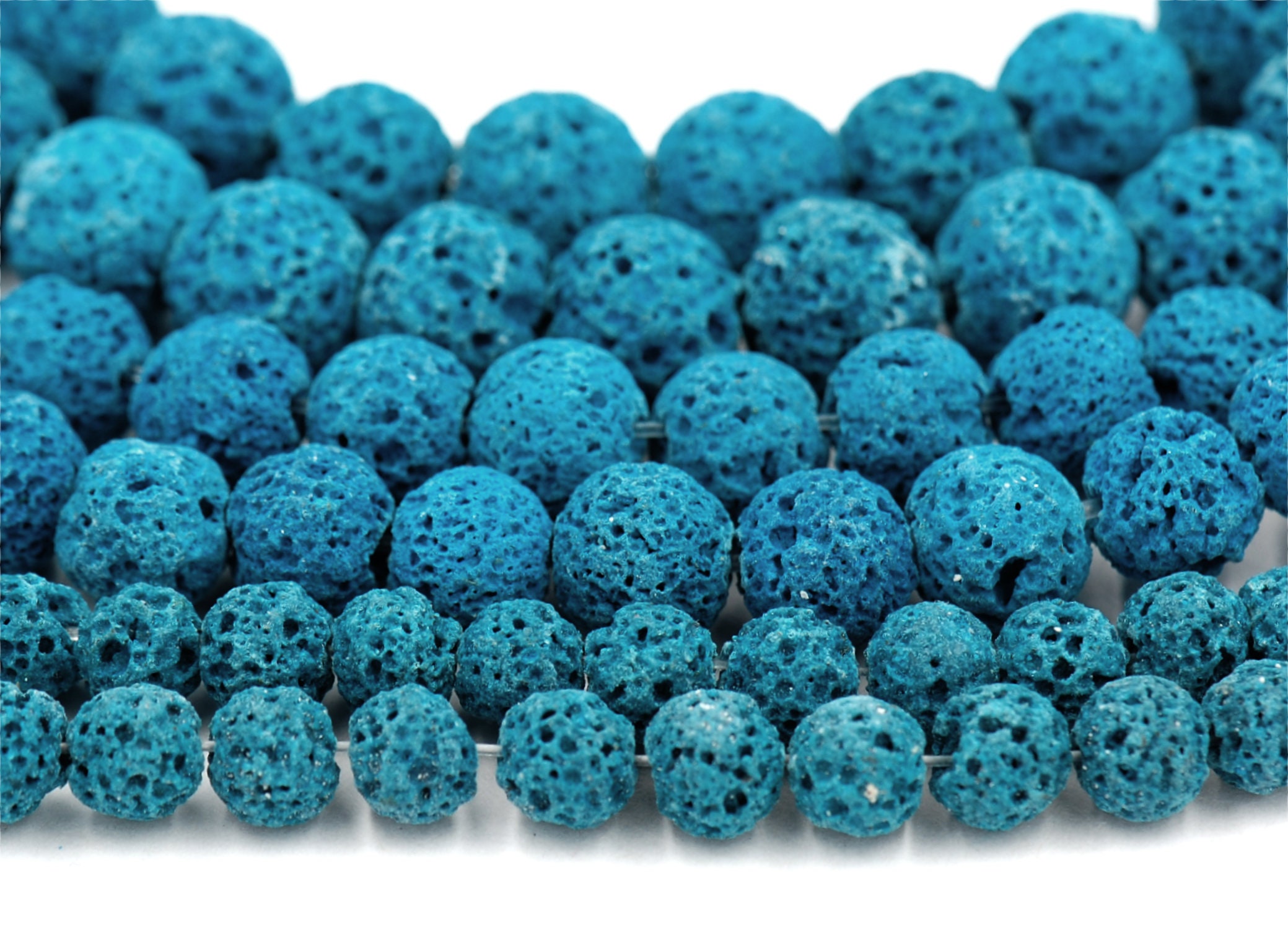 Polished Titanium Lava Beads Cobalt Blue Round Lava Beads Rock Volcanic  Stone Loose Gemstone Beads Semiprecious 4/6/8/10mm 15.5Strand