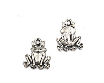 Charm de rana Charm de peltre plateado -1