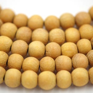 Unfinished Jackfruit Wood Natural Unwaxed 8mm Round Wood Beads -16 inch strand