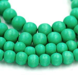 Cabana Green Beads 6mm 8mm 10mm Boho Green Wood beads -16 inch strand