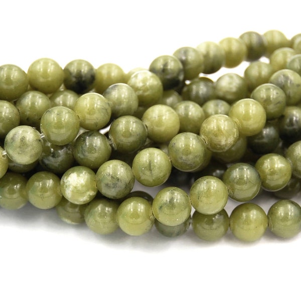 10mm Olive Taiwan Jade Round -15 inch strand