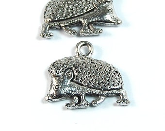 Hedgehog Silver Pewter Charm -1