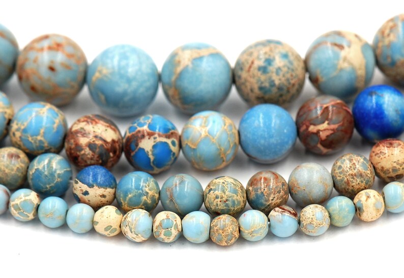Sky Blue Impression Jasper Beads 4mm 6mm 8mm 10mm Round 15.5 Etsy