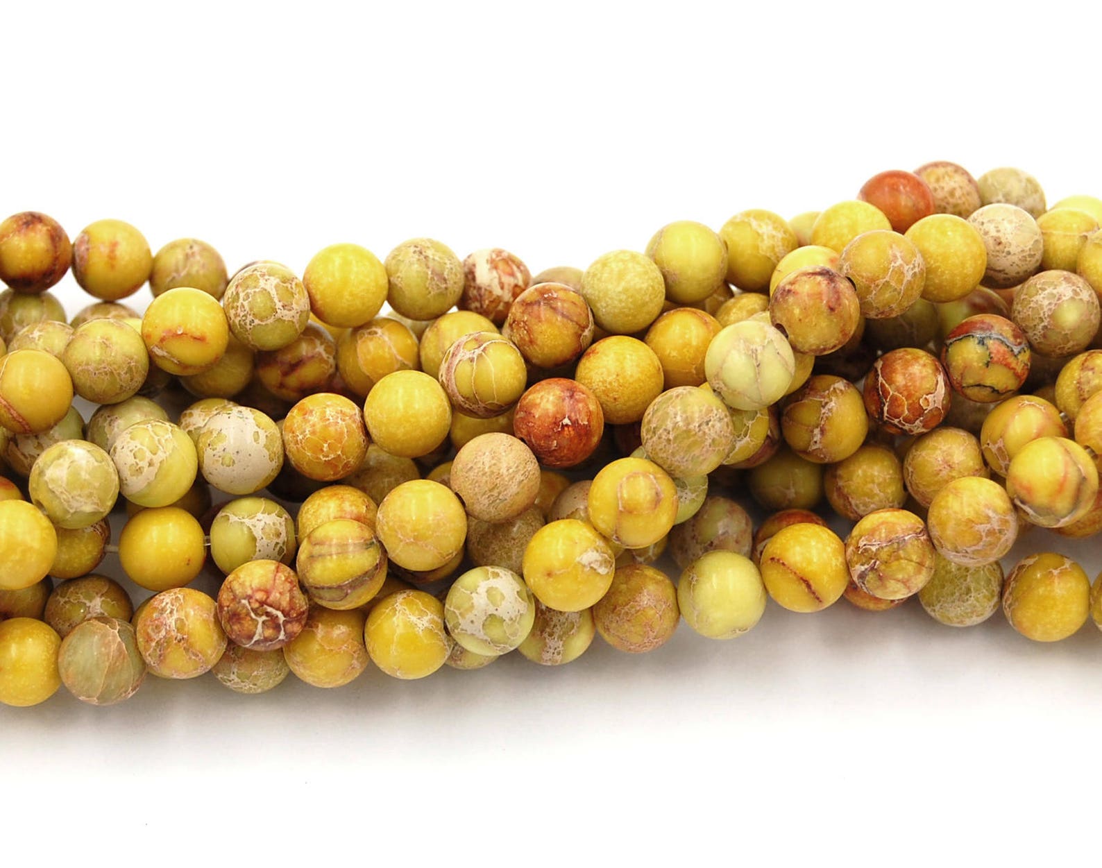 Mustard Yellow Impression Jasper Beads 6mm round 15.5 beads | Etsy