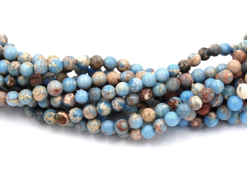 Sky Blue Impression Jasper Beads 4mm 6mm 8mm 10mm Round 15.5 Etsy