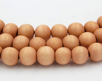 12mm Light Toffee Brown Wood Beads -16 inch strand
