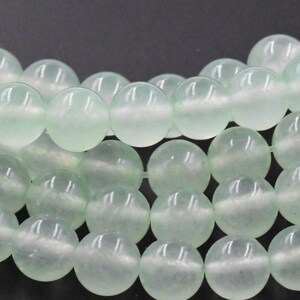 8mm Dyed Natural Jade Round Beads Honeydew Green