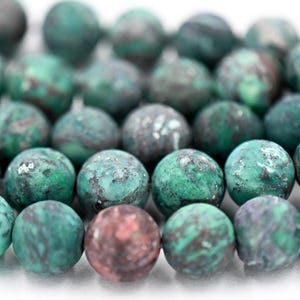 Natural Teal Green Turquoise 8mm Frosted