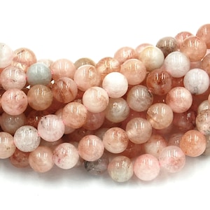 Natural Morganite Beads Strands, Round, 6mm -15.5 strand