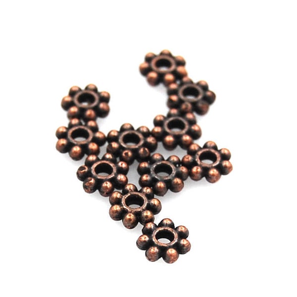 Heishi, 4mm or 6mm Beaded Antique Copper Spacer Bead