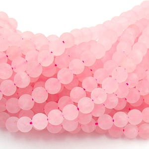 Matte Rose Quartz 4mm 6mm 8mm 10mm 12mm