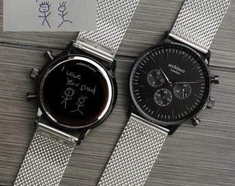 Men's Stainless Steel Chronograph Watch - Architect Motivator, Black dial, Sapphire Glass, Precision Quartz Movement