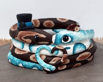 Snake Wedding Cake Topper Sculpture - Serpent Reptiles Snakes - Anniversary Gift - Engagement Gift - Keepsake