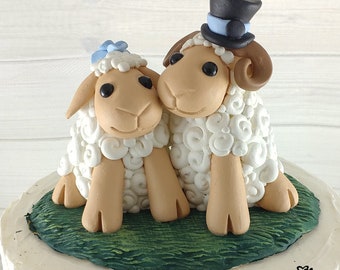 Sheep Wedding Cake Topper - Choose your Accessories and Colors