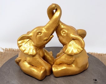 Elephant Wedding Cake Topper - Sitting Tying the Knot