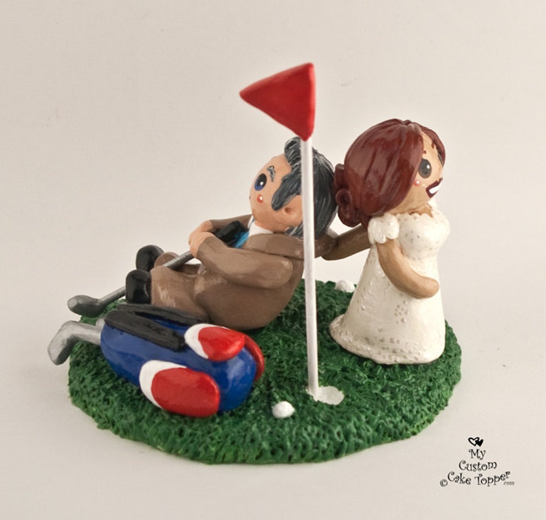 Golf Cake Topper Summer Sport Bride and Groom Custom Wedding Etsy