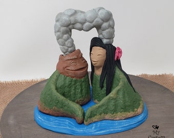 I Lava You Cake Topper - Volcano Destination Wedding Cake Sculpture Figurine Gift