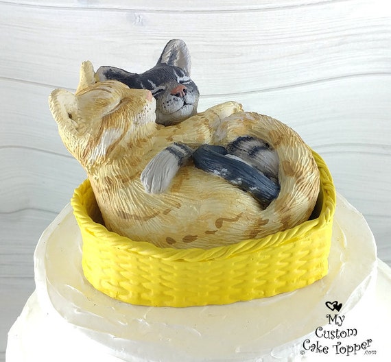 Cat Cake Topper Sculpture Chats De Mariage Realistes Dans Le Etsy