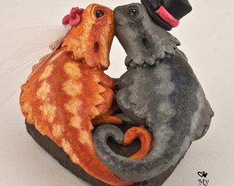 Bearded Dragons Wedding Cake Topper