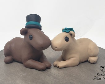 Capybaras Wedding Cake Topper Bride and Groom