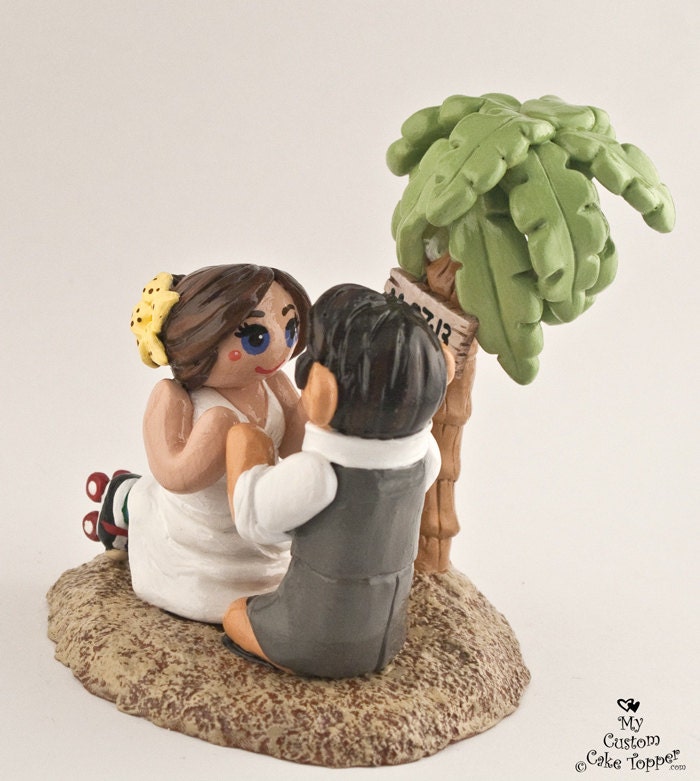 Beach Bride And Groom Wedding Cake Topper Figurine Destination