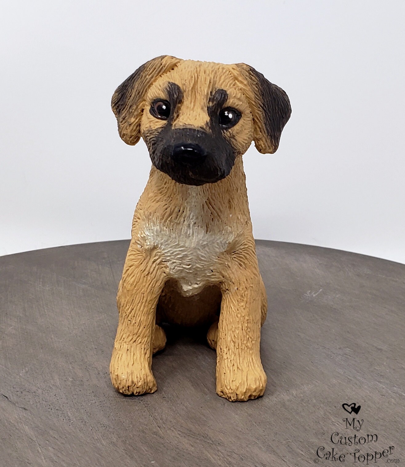 Dog Puggle Sculpture Realistic Dog Figurine Puggle Wedding Etsy