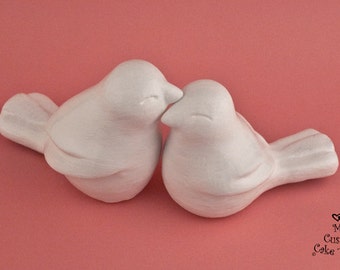 Love Birds Wedding Cake Topper - Simple Stylized Birdies - Pick Your Color