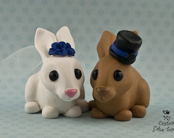 Bunny Wedding Cake Topper - Rabbits in Love - Bunny Cake Topper