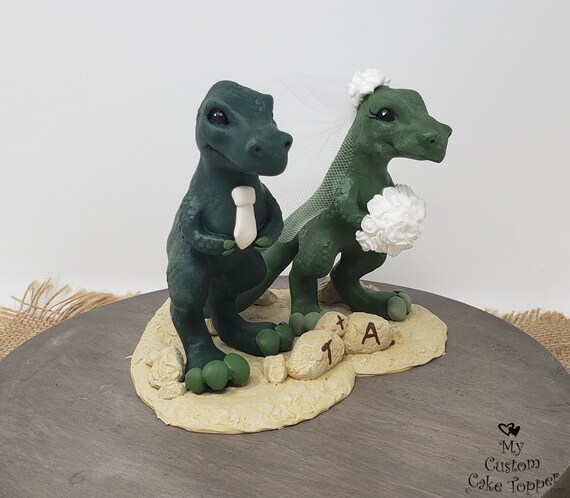 Cartoon T Rex Dinosaur Wedding Cake Topper Dino Bride And Etsy Cartoon T Rex Dinosaur Wedding Cake Topper Dino Bride And Etsy