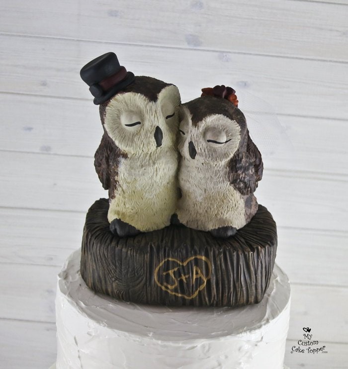 Barn Owl Wedding Cake Topper Custom On A Stump Birds Of