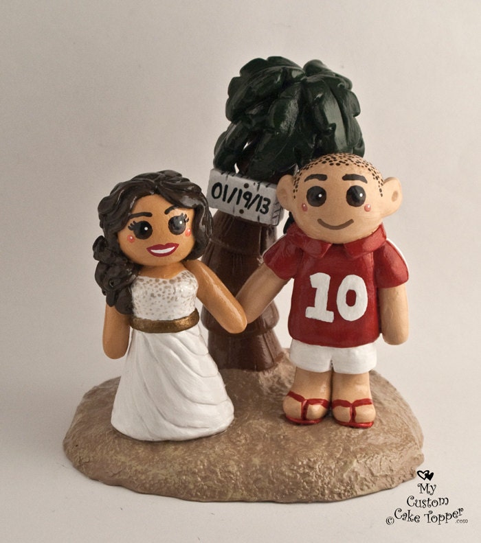 Beach Bride And Groom Wedding Cake Topper Figurine
