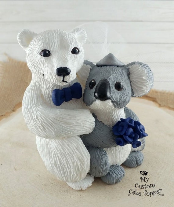 Koala Et Ours Polaire Wedding Cake Topper Mariee Et Le Marie Etsy Koala Et Ours Polaire Wedding Cake Topper Mariee Et Le Marie Etsy