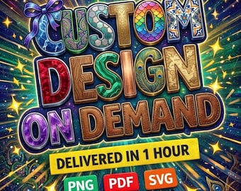 Benutzerdefinierter Grafikdesign-Service, personalisiertes PNG, druckfertig (PDF, SVG)
