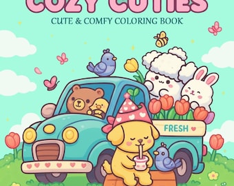 Cozy Cuties Malbuch, 90 druckbare Seiten (PDF-Muster)