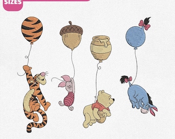 File per ricamo a macchina di Winnie the Pooh, disegno del Regno Magico (download immediato)