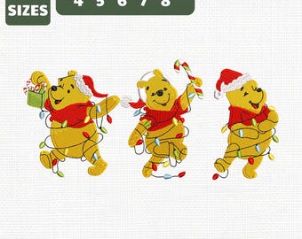 Tis The Season Winnie The Pooh Christmas Machine Embroidery File (Instant Download)