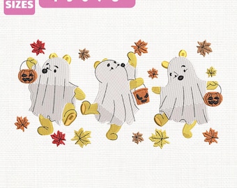 File per ricamo a macchina del fantasma di Winnie the Pooh per Halloween, design Disney per la stagione spettrale (download immediato)