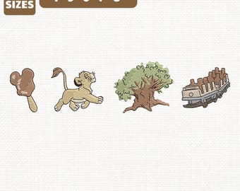 File per ricamo a macchina Disney Animal Kingdom Safari, disegno per viaggio in famiglia (download immediato)