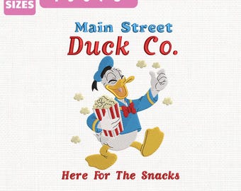 Archivo de bordado a máquina de Main Street Ducks Co, diseño de Donald Duck de Disney (descarga instantánea)