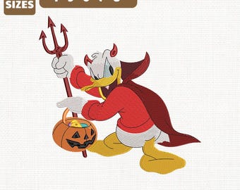 File per ricamo a macchina di Paperino Disney per Halloween, design spettrale per la stagione (download immediato)