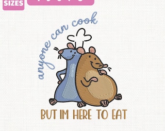 Chiunque può cucinare il file per ricamo a macchina Little Chef Ratatouille (download immediato)
