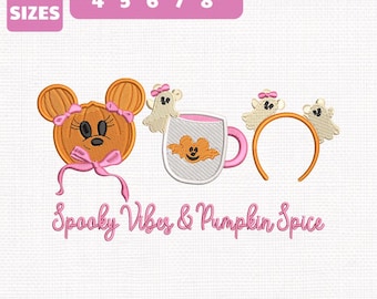 Disney Halloween Minnie Ghost Machine Embroidery File (Instant Download)