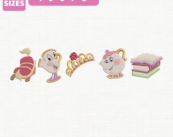 Una storia antica come il tempo: La Bella e la Bestia - File per ricamo a macchina, design Principesse Disney (Download immediato)