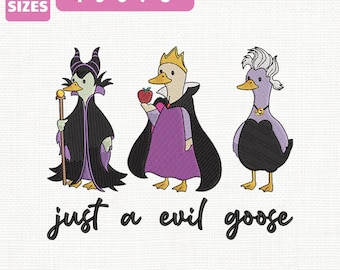 File per ricamo a macchina "Just A Evil Goose", design di un cattivo Disney (download immediato)